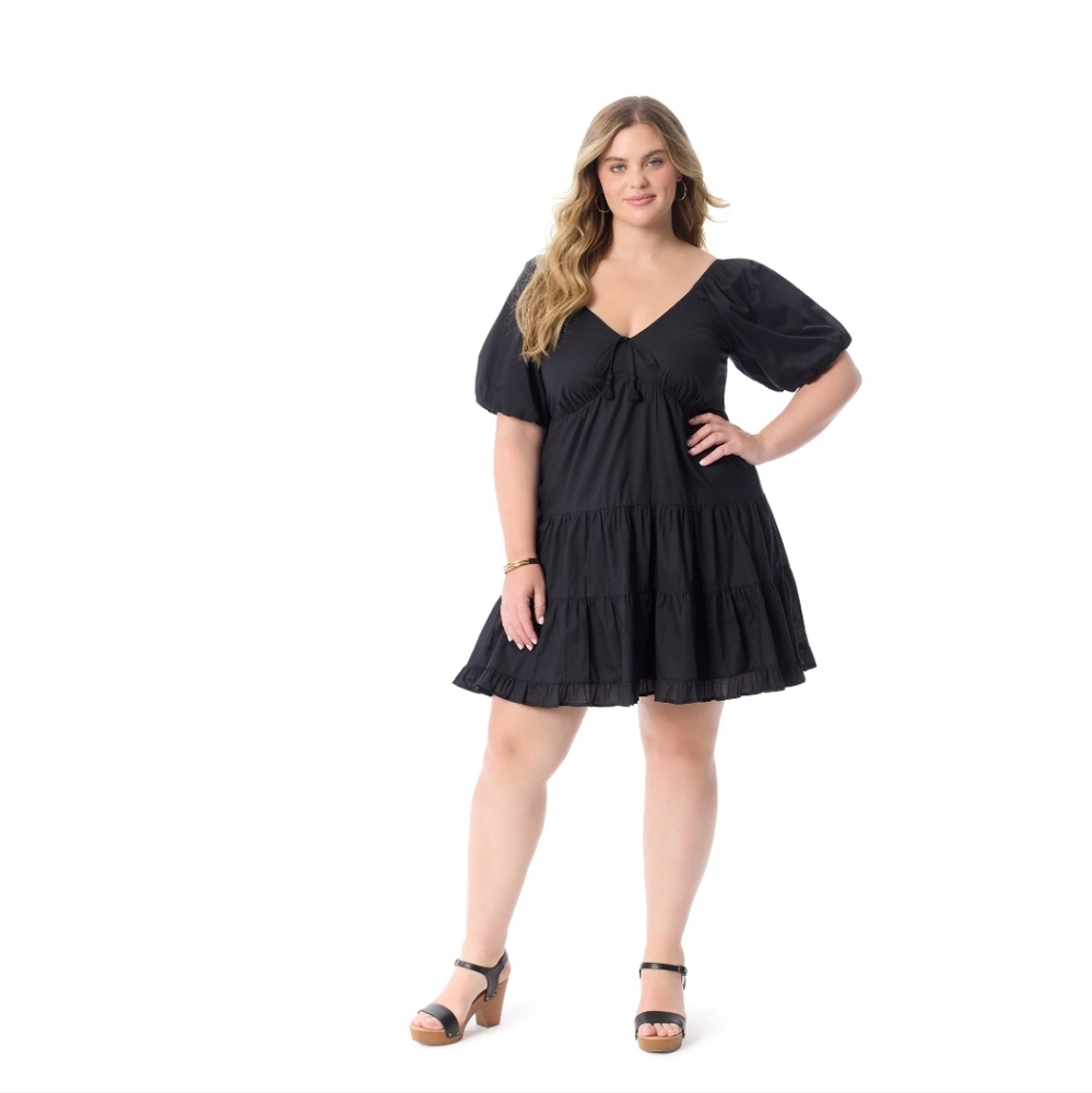 NWT Jessica Simpson Women's Adalle Denim Tiered Short Dress, Size 1X 2X 3X 4X